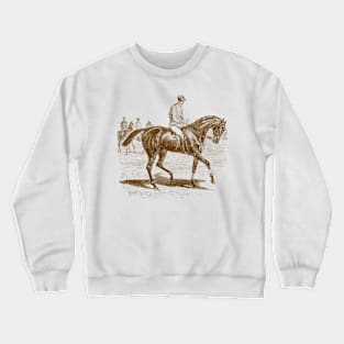 A Racing Horse with a Rider Vintage Illustration Crewneck Sweatshirt
